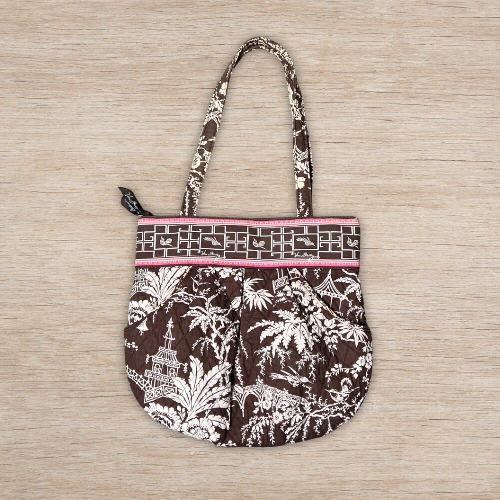 Vera Bradley Morgan Shoulder Bag in Retired Imperial Toile Brown White Pink Y2K